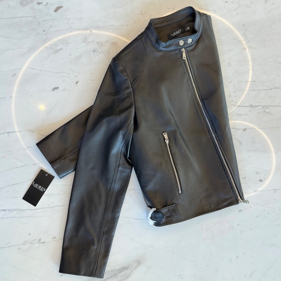 NEW Ralph Lauren Leather Jacket Lambskin - Picture 10 of 16